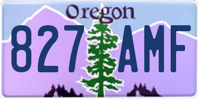 OR license plate 827AMF