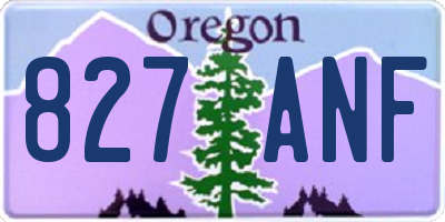 OR license plate 827ANF