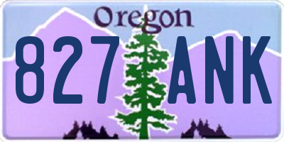 OR license plate 827ANK