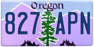 OR license plate 827APN