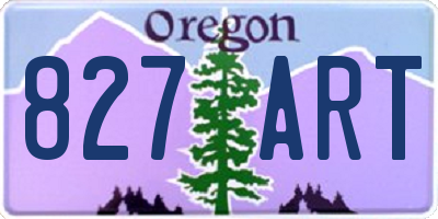 OR license plate 827ART