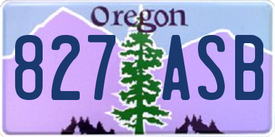 OR license plate 827ASB