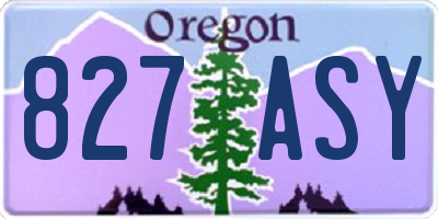 OR license plate 827ASY
