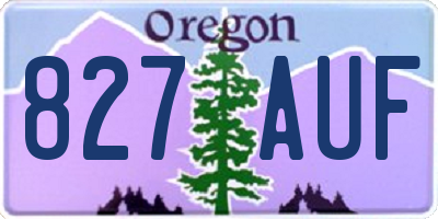OR license plate 827AUF