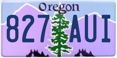 OR license plate 827AUI