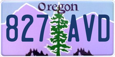 OR license plate 827AVD