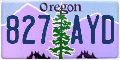 OR license plate 827AYD