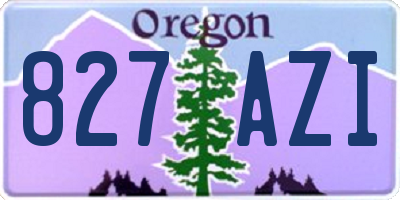 OR license plate 827AZI