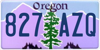 OR license plate 827AZQ