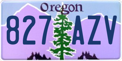 OR license plate 827AZV