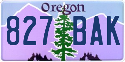 OR license plate 827BAK