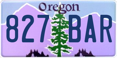 OR license plate 827BAR