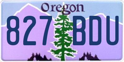 OR license plate 827BDU