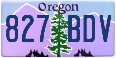 OR license plate 827BDV