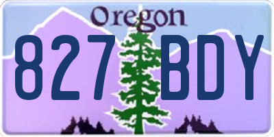 OR license plate 827BDY
