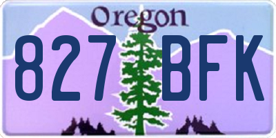 OR license plate 827BFK