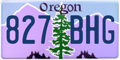 OR license plate 827BHG