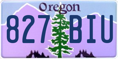OR license plate 827BIU