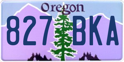 OR license plate 827BKA