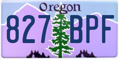 OR license plate 827BPF