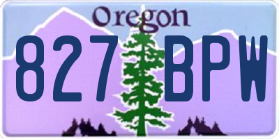 OR license plate 827BPW