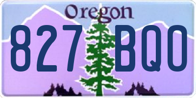 OR license plate 827BQO