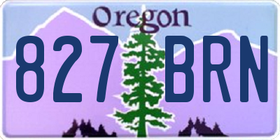 OR license plate 827BRN