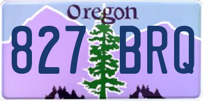 OR license plate 827BRQ