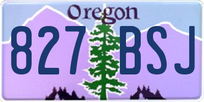 OR license plate 827BSJ