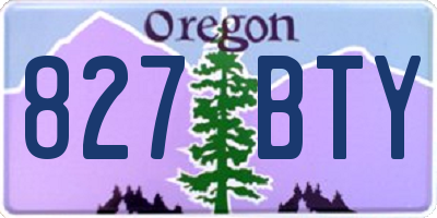 OR license plate 827BTY