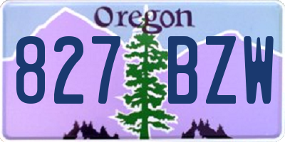 OR license plate 827BZW