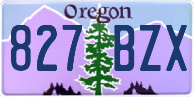 OR license plate 827BZX