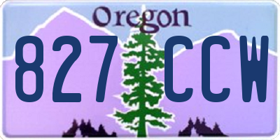 OR license plate 827CCW