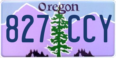 OR license plate 827CCY