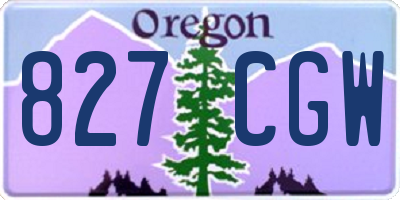 OR license plate 827CGW