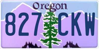 OR license plate 827CKW