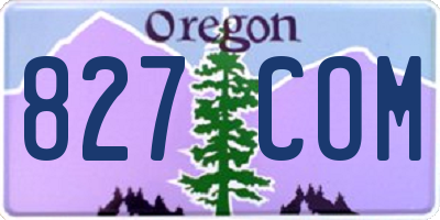 OR license plate 827COM