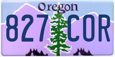 OR license plate 827COR