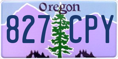 OR license plate 827CPY
