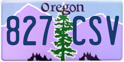 OR license plate 827CSV