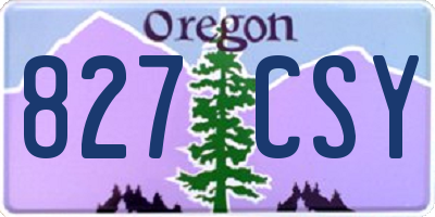 OR license plate 827CSY