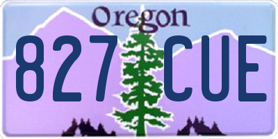 OR license plate 827CUE