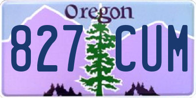 OR license plate 827CUM