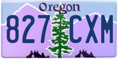 OR license plate 827CXM