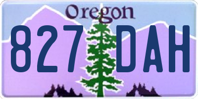 OR license plate 827DAH