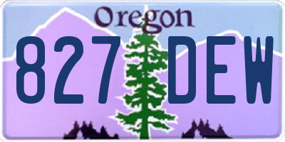 OR license plate 827DEW
