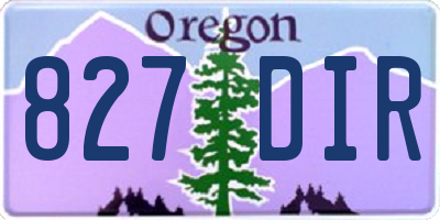 OR license plate 827DIR