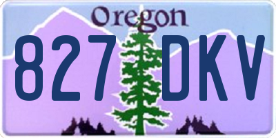 OR license plate 827DKV