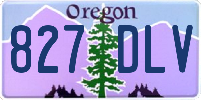 OR license plate 827DLV