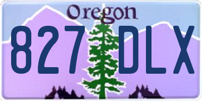 OR license plate 827DLX